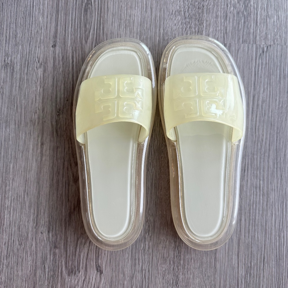 NEW Tory Burch Bubble Jelly Slide Sandal - New Ivory -  9M